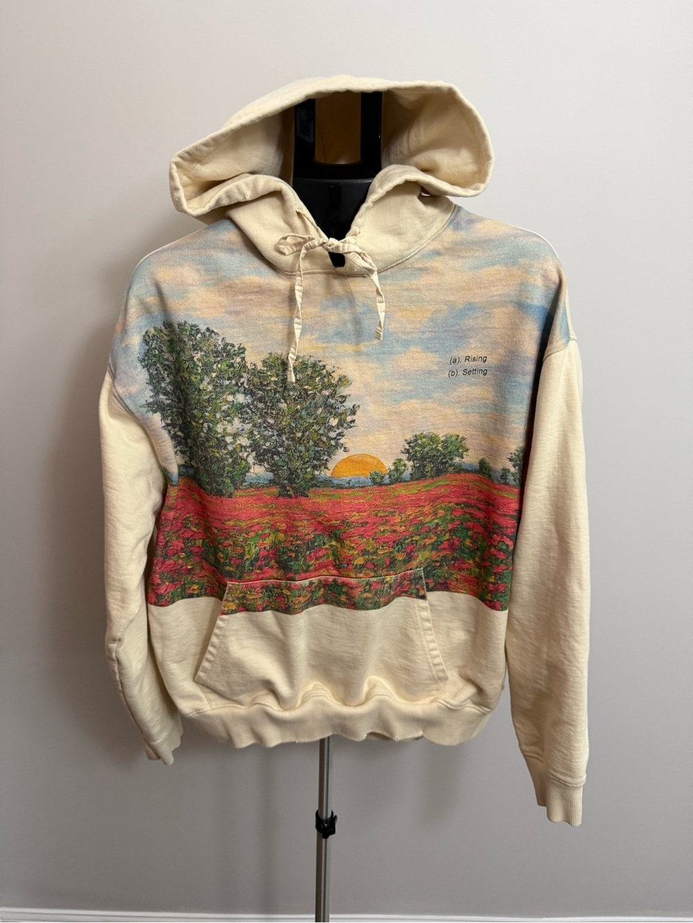 Profound Aesthetics Scenic Sunset/Sunrise Pullover Hoodie Cream Medium Size